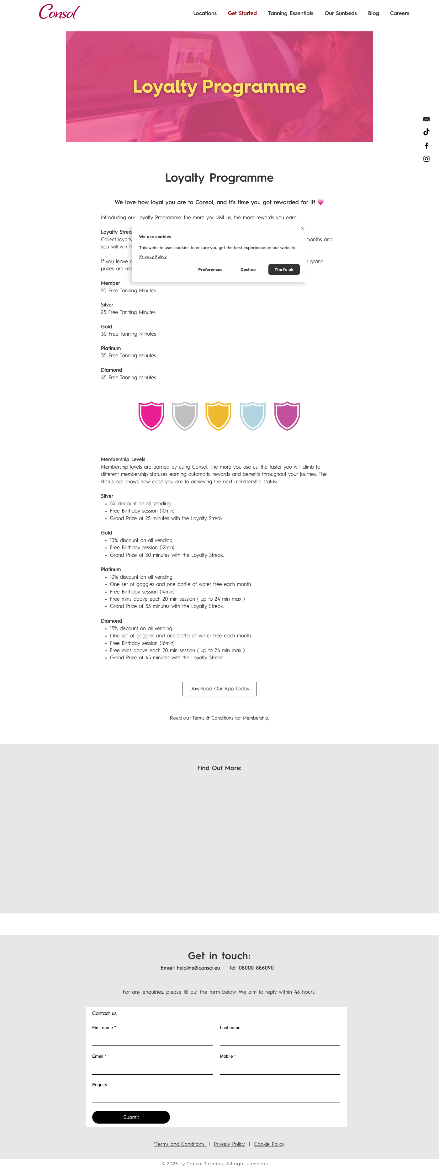 Consol loyalty programme page