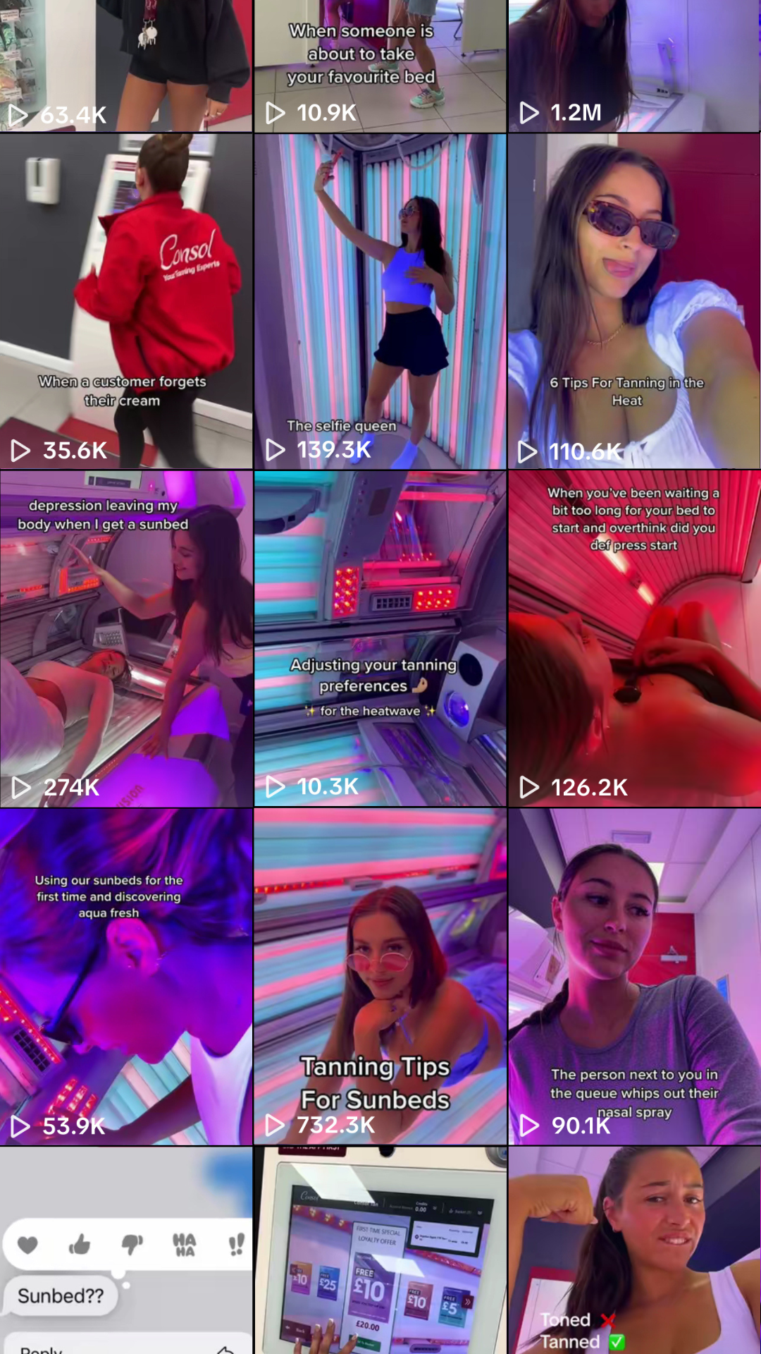 Consol Tanning social media content